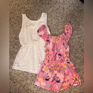 Young Hearts 18m Pink/White Striped and Floral Romper Pack